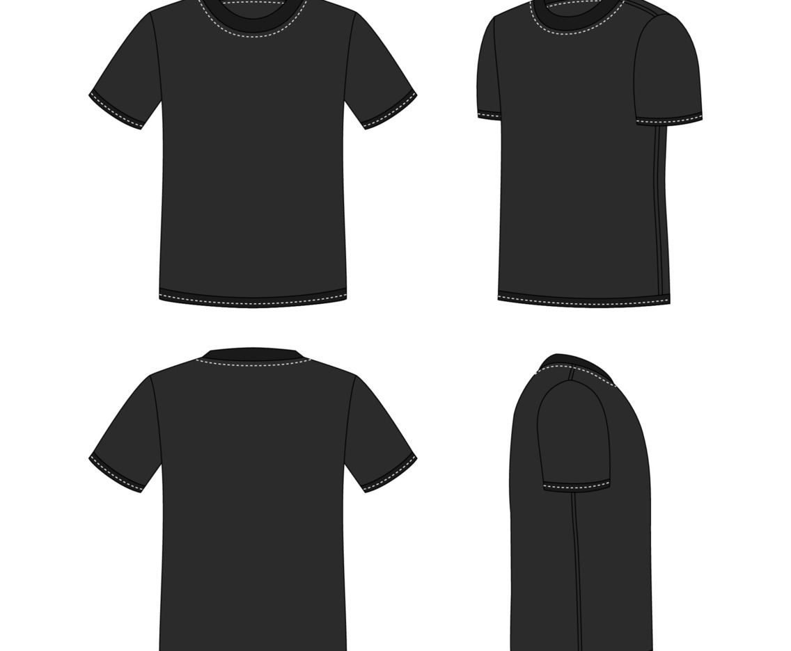 Outline Black T-Shirt Mock up