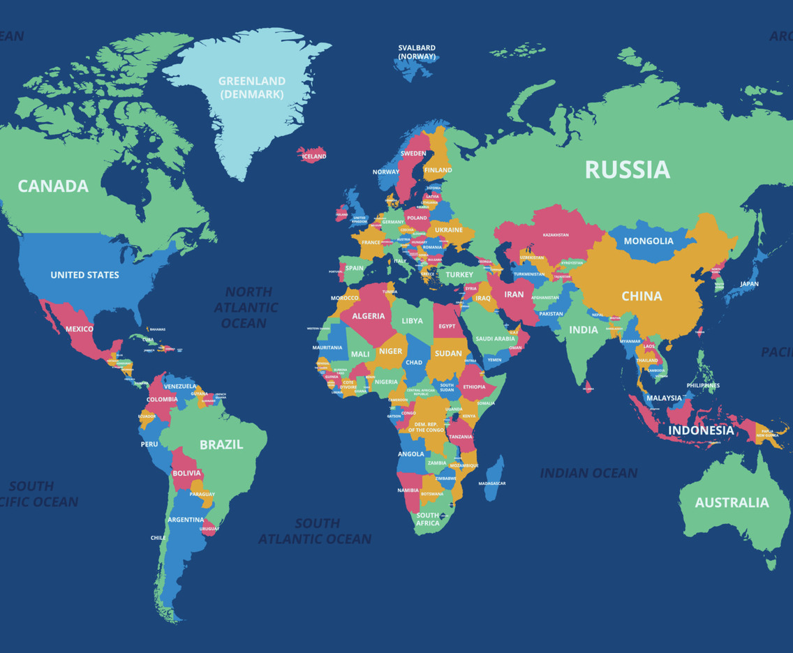 World Map with Country Names