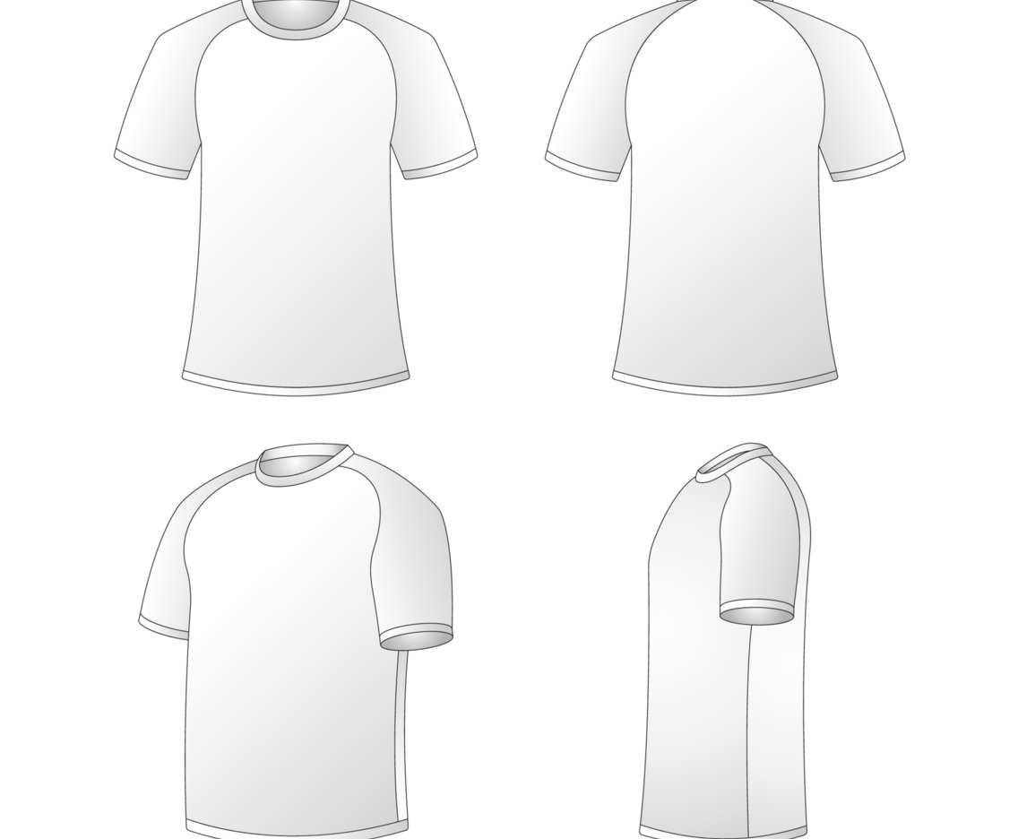 Raglan T-Shirt Outline Template
