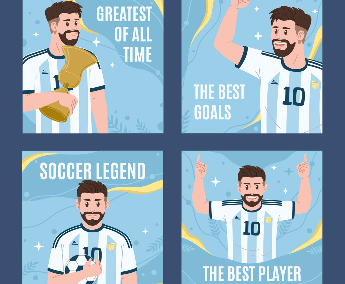 Greatest Soccer Player Concept Social Media Post Set