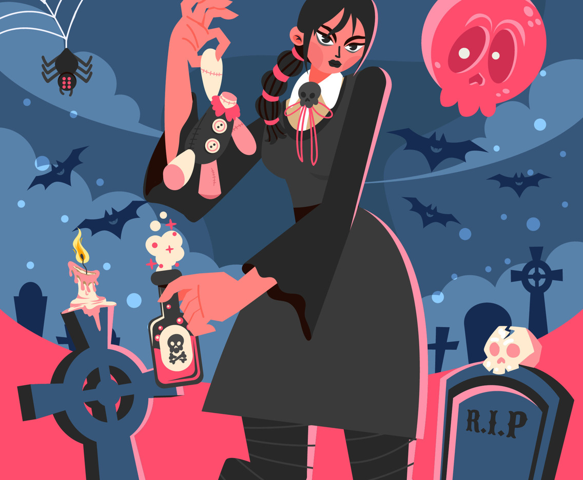 Gothic Girl in The Graveyard