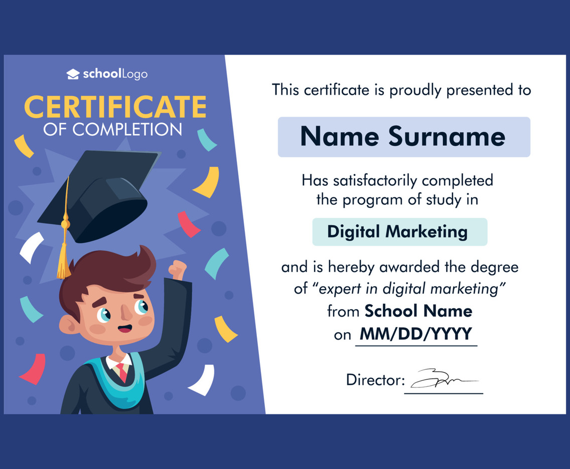 Creative Certificate Template for School Online