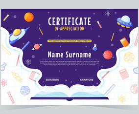 Certificate Template Of Appreciation For Children Vector Art & Graphics ...