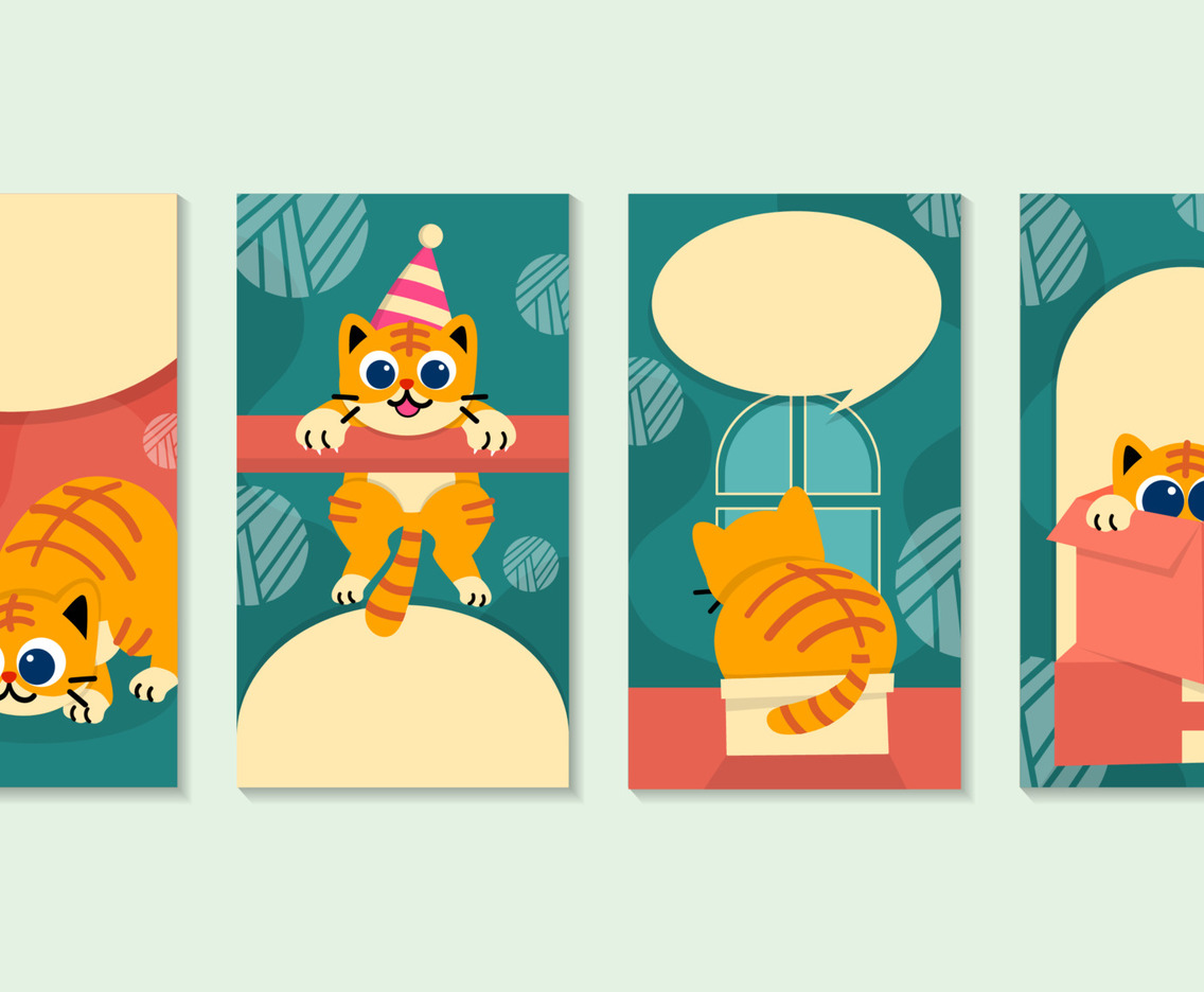 Social Media Story of Chubby Orange Cat Playing Around