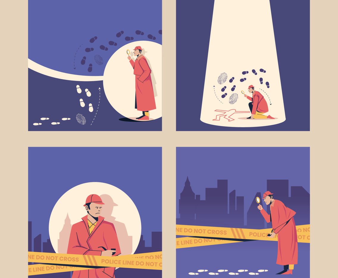 Old Detective in Action Social Media Post