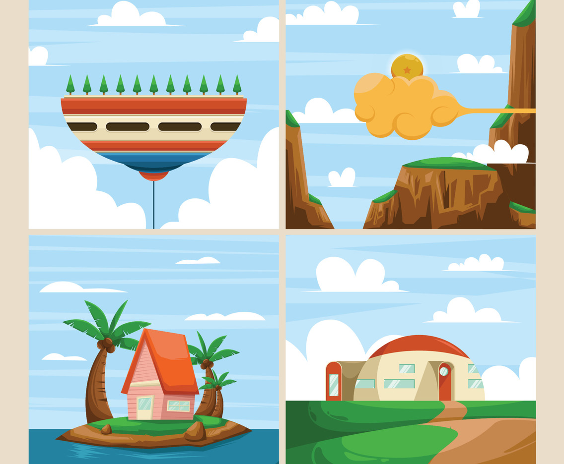 Cartoon Imaginary Landscape Social Media Post