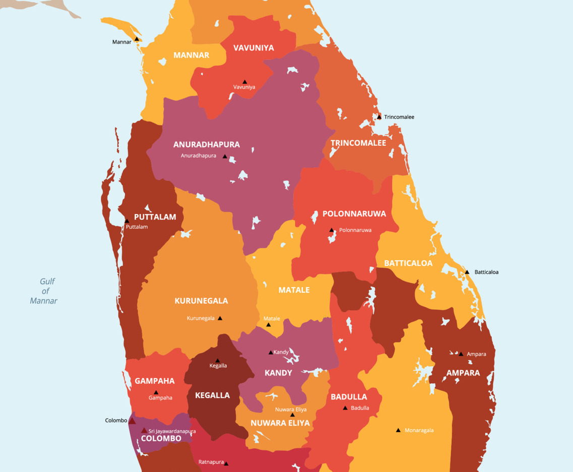 Srilanka Detailed Country Map Design Concept