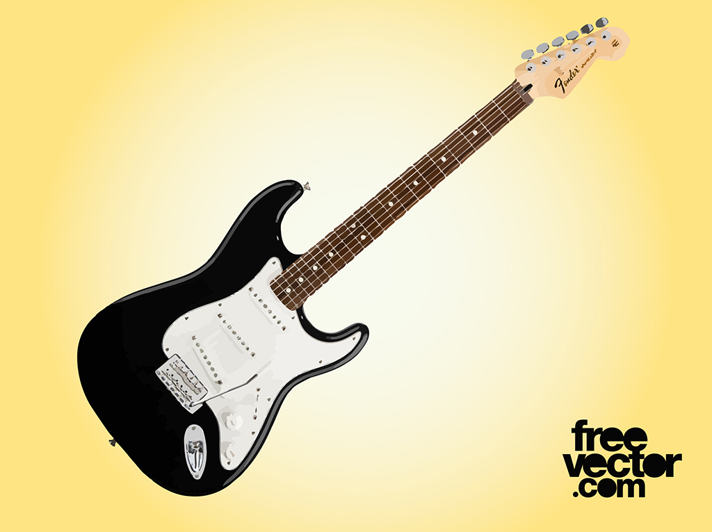 Black Fender Guitar Vector