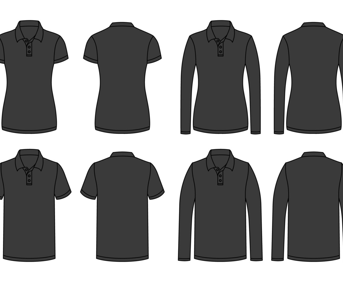 Black Outline Polo Mock Up