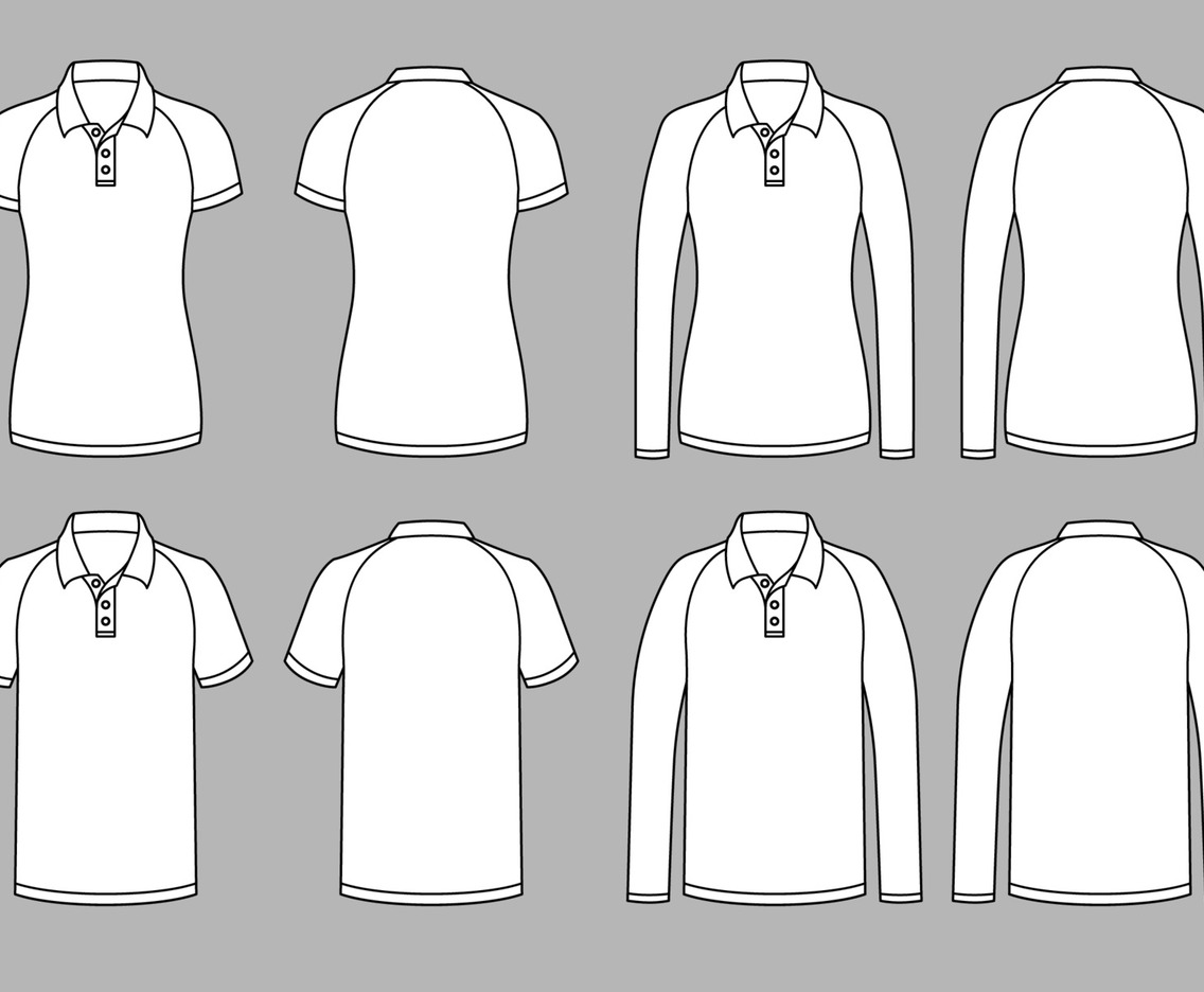 White Outline Polo Mock Up