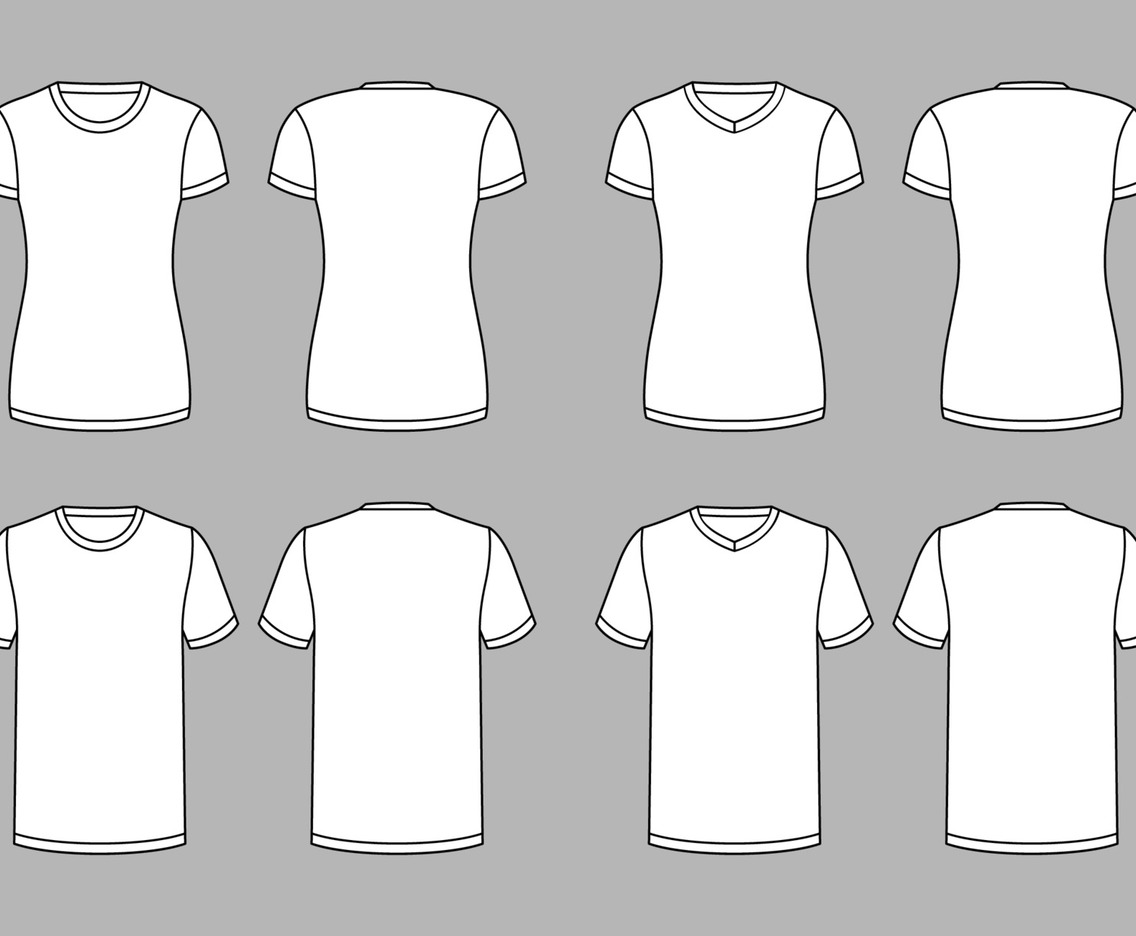 Women And Men Black Round Neck Tshirt Mock Up