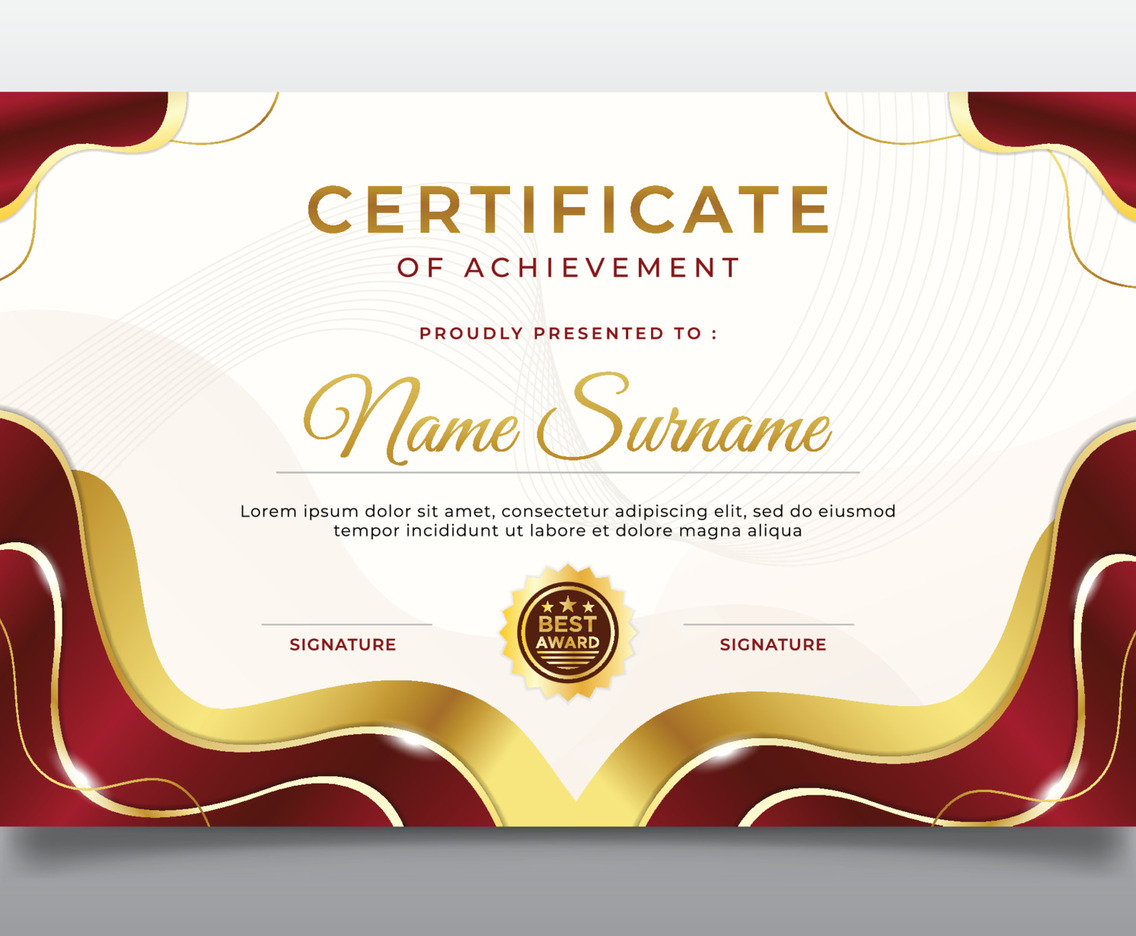 Professional Certificate of Achievement Template