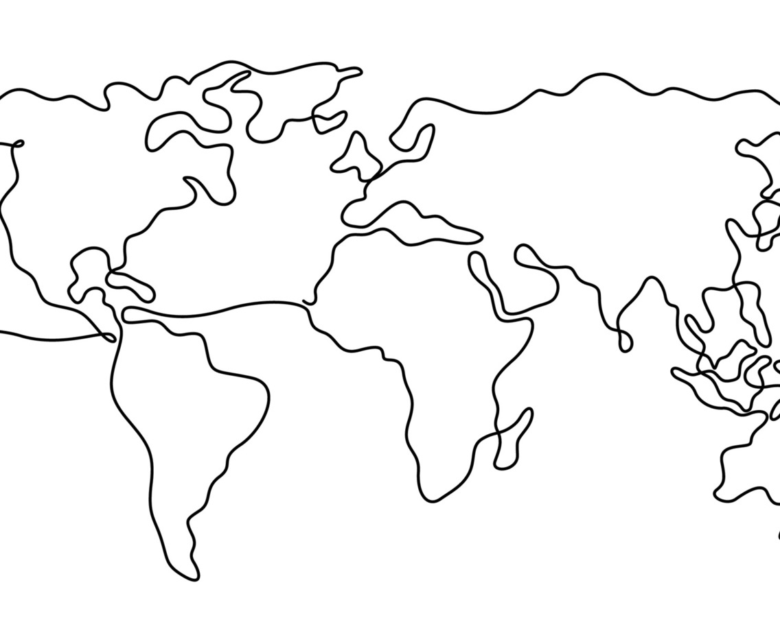 One Stroke Art World Map