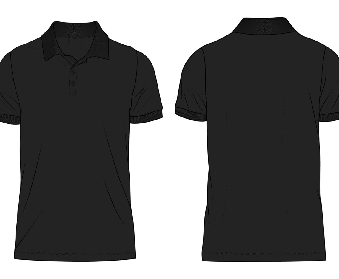 Black Polo Shirt Outline Mockup