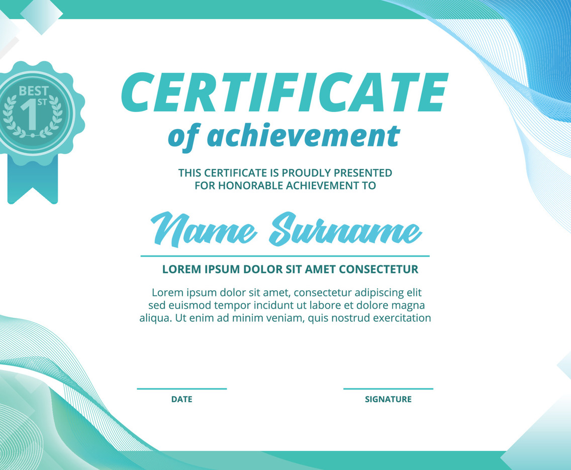 Creative Certificate Of Achievement Template
