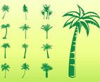 Palm Trees Silhouettes Set