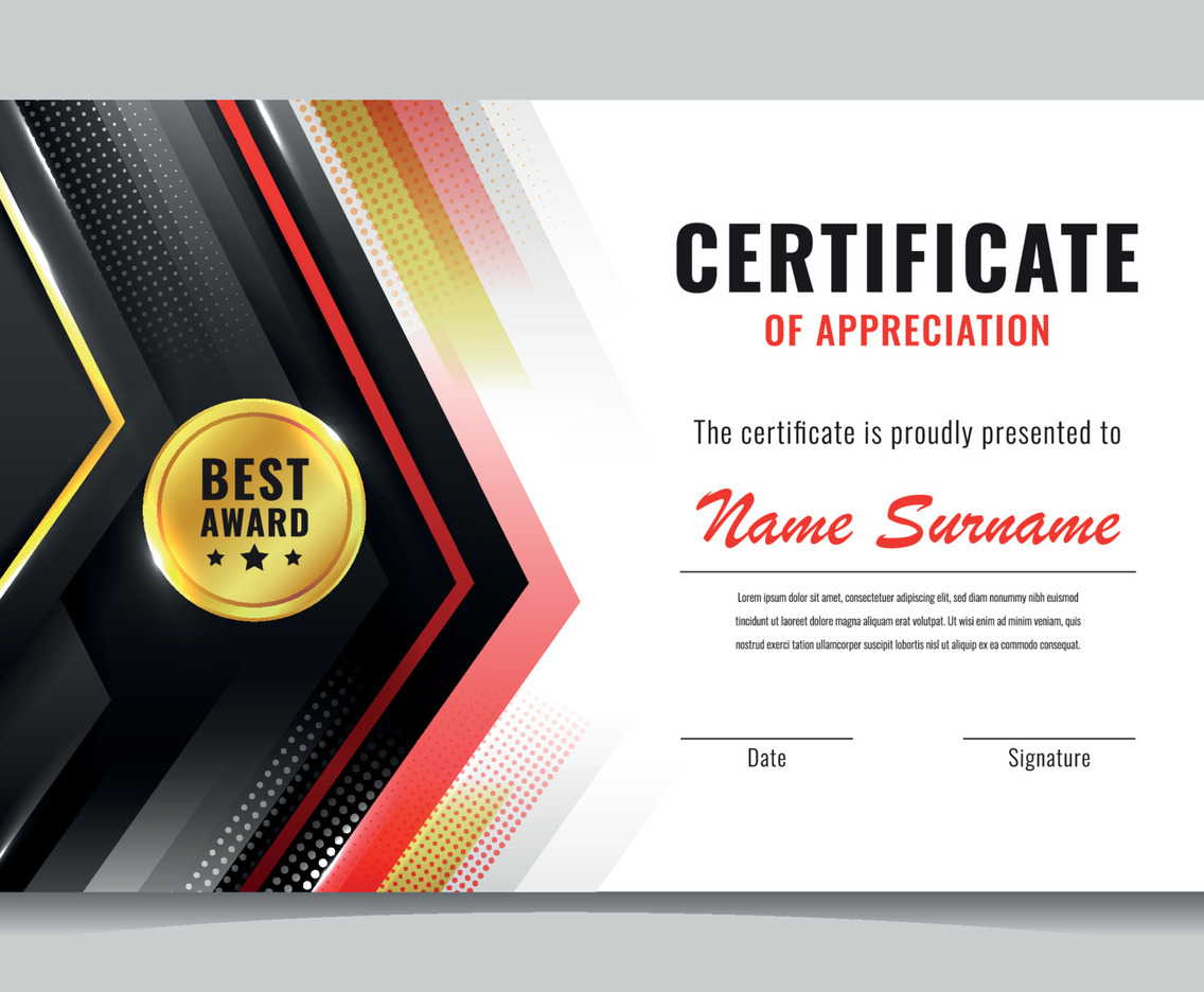 Professional Certificate of Appreciation