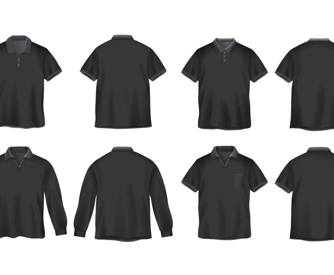 Realistic 3D Black Polo Shirt Mockup