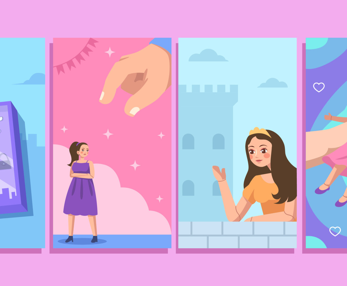 Set of Pretty Doll Social Media Story Template