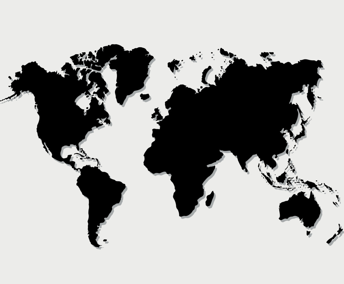 World Map Black and White