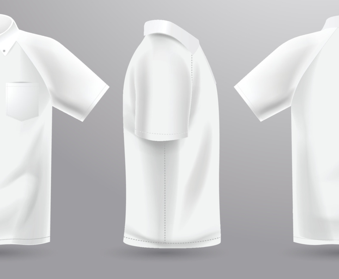3D Realistic White Polo Shirt Mock Up