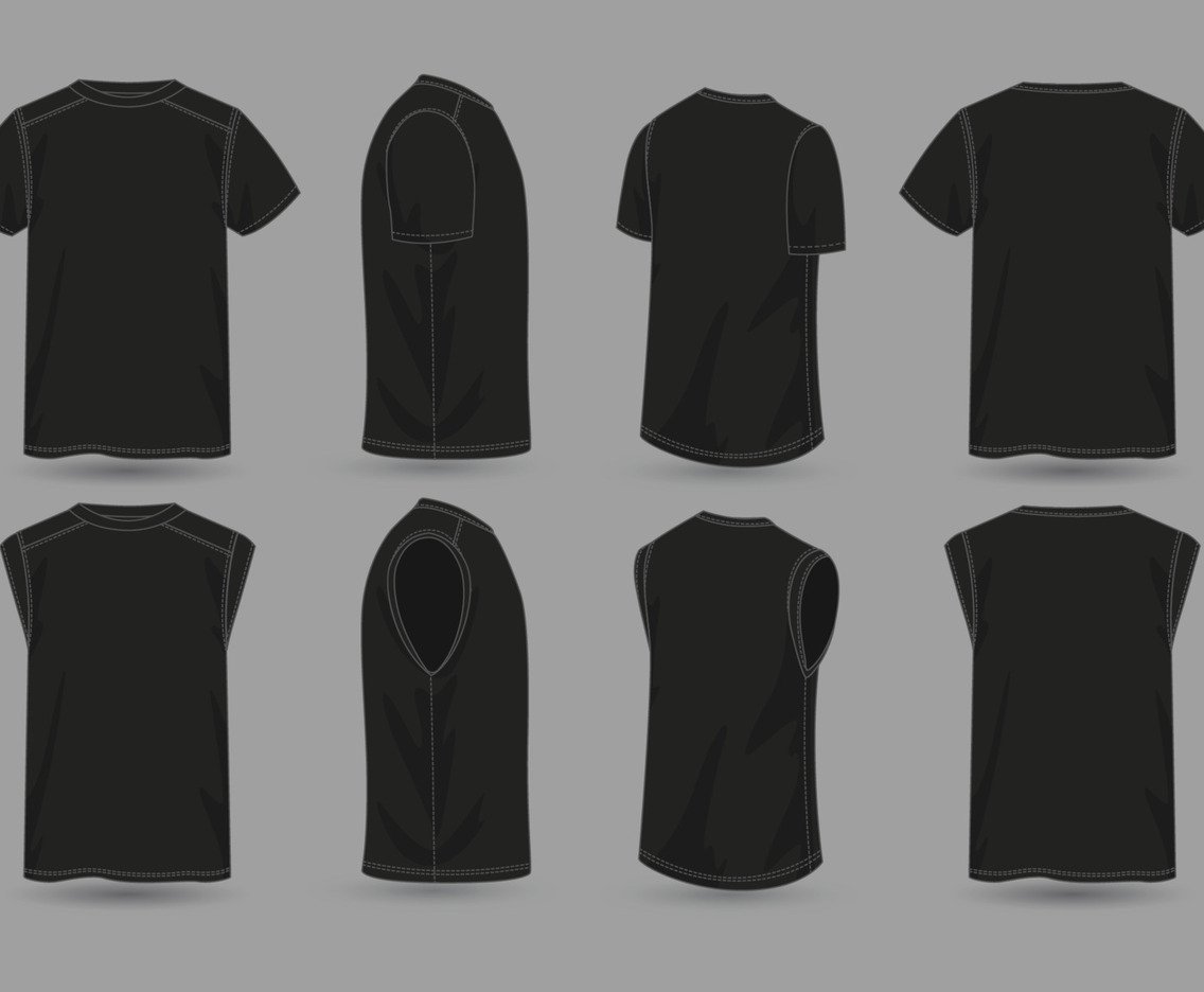 Outline Black T-shirt Mock Up