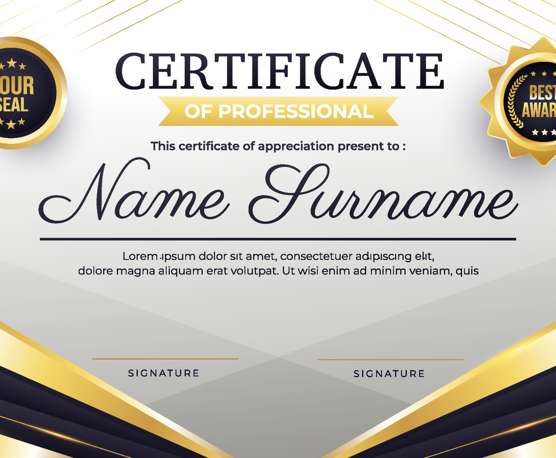 Certificate Professional Background