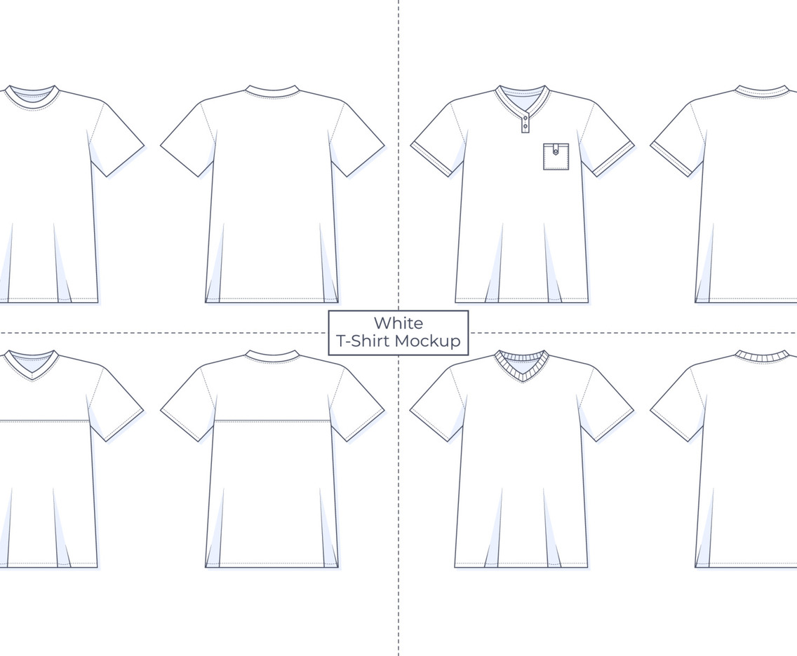 White Tshirt Male With Short Sleeves Mockup