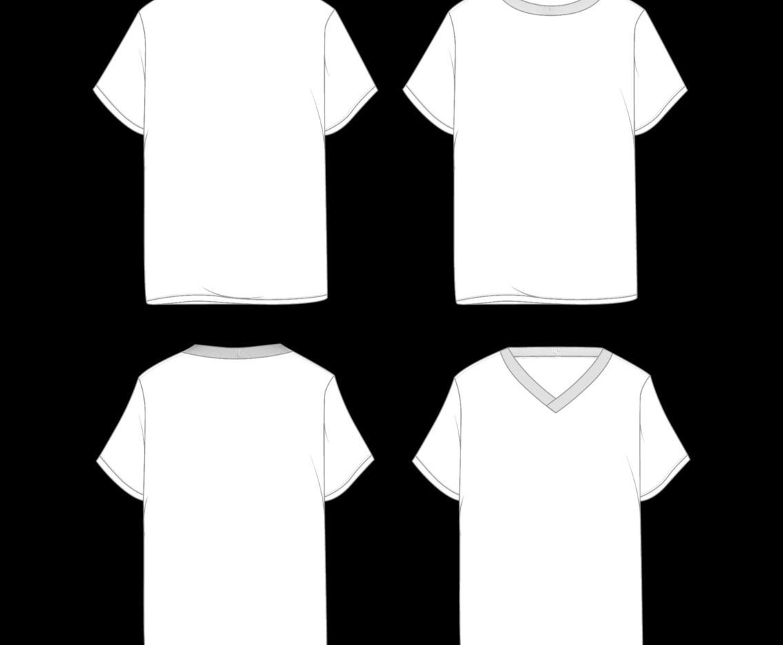 White Outline T Shirt Mockup