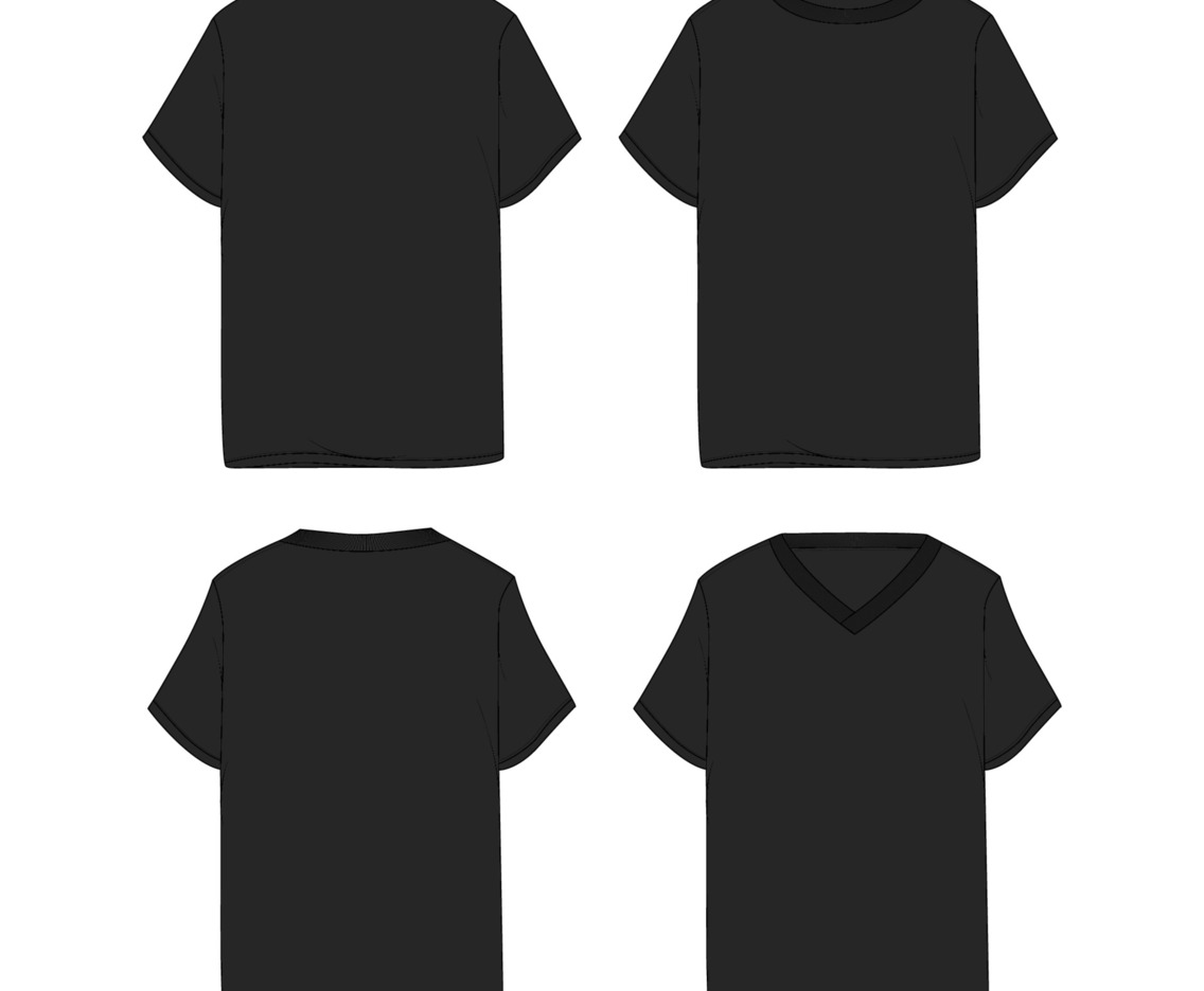 Black Outline T Shirt Mockup