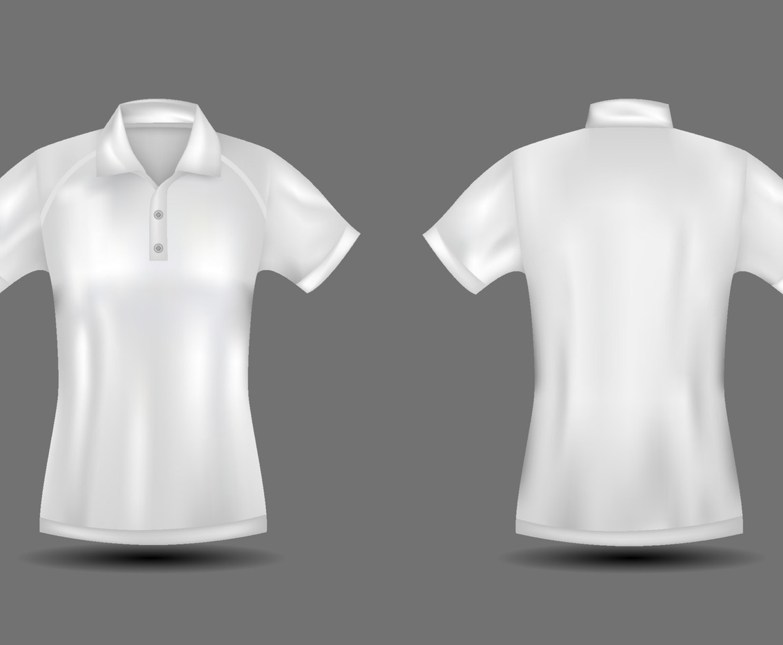 Woman 3D White Polo Shirt Mock Up
