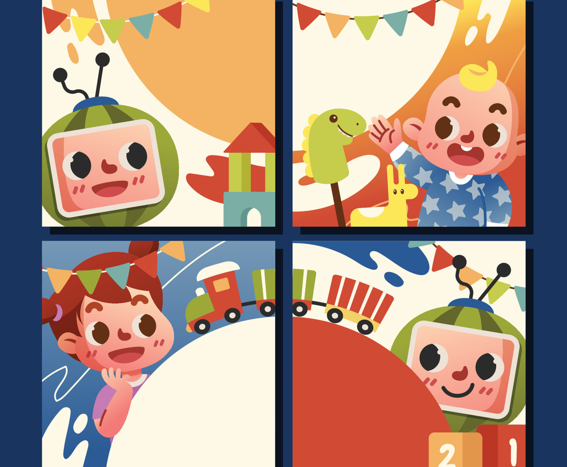 Cheerful Toddler Social Media Template