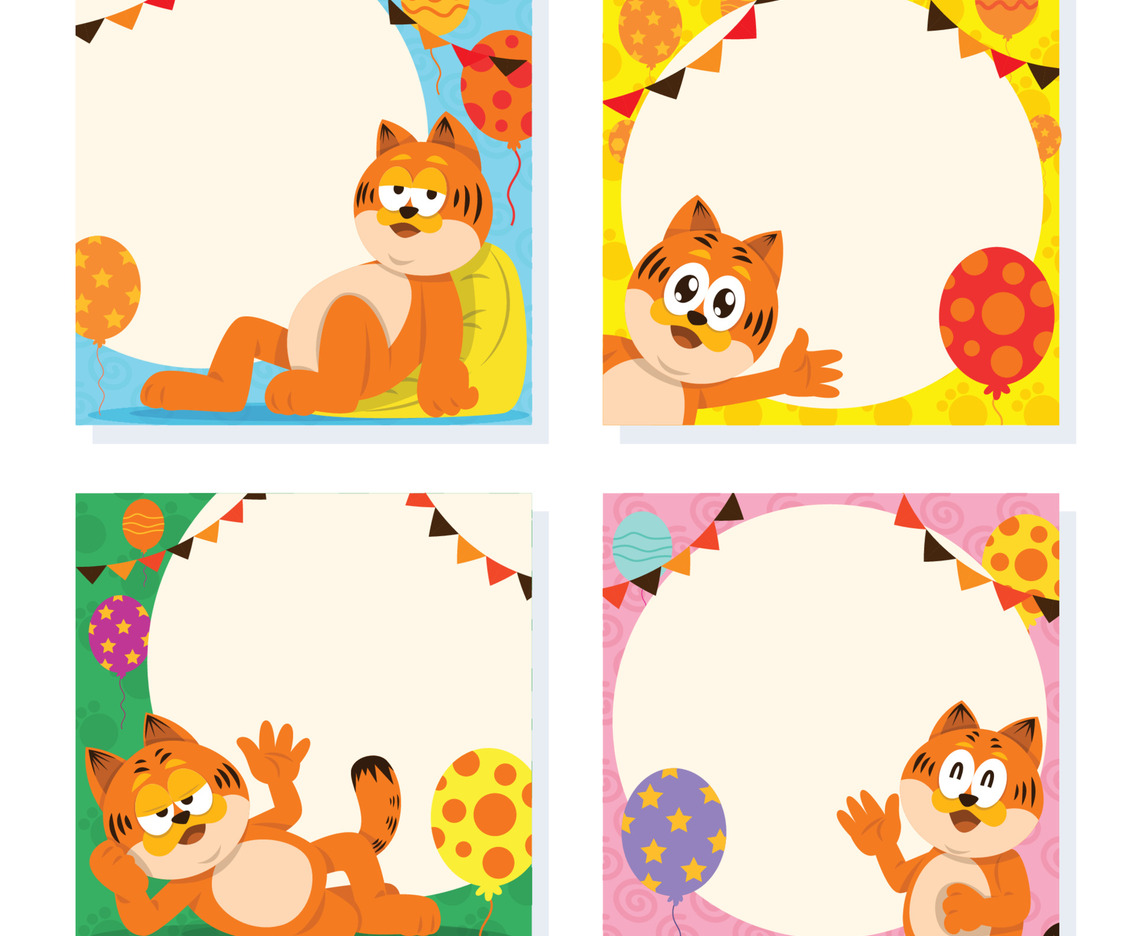The Orange Cat Pose Social Media Post Design