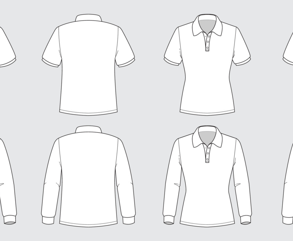 Outline White Polo Shirt Mock Up Set