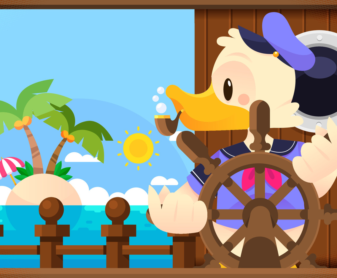 Sailor Duck Steering The Ship