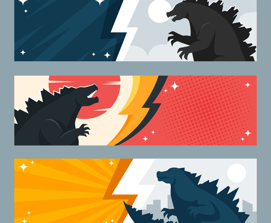 Giant Lizard Monster Banner Template