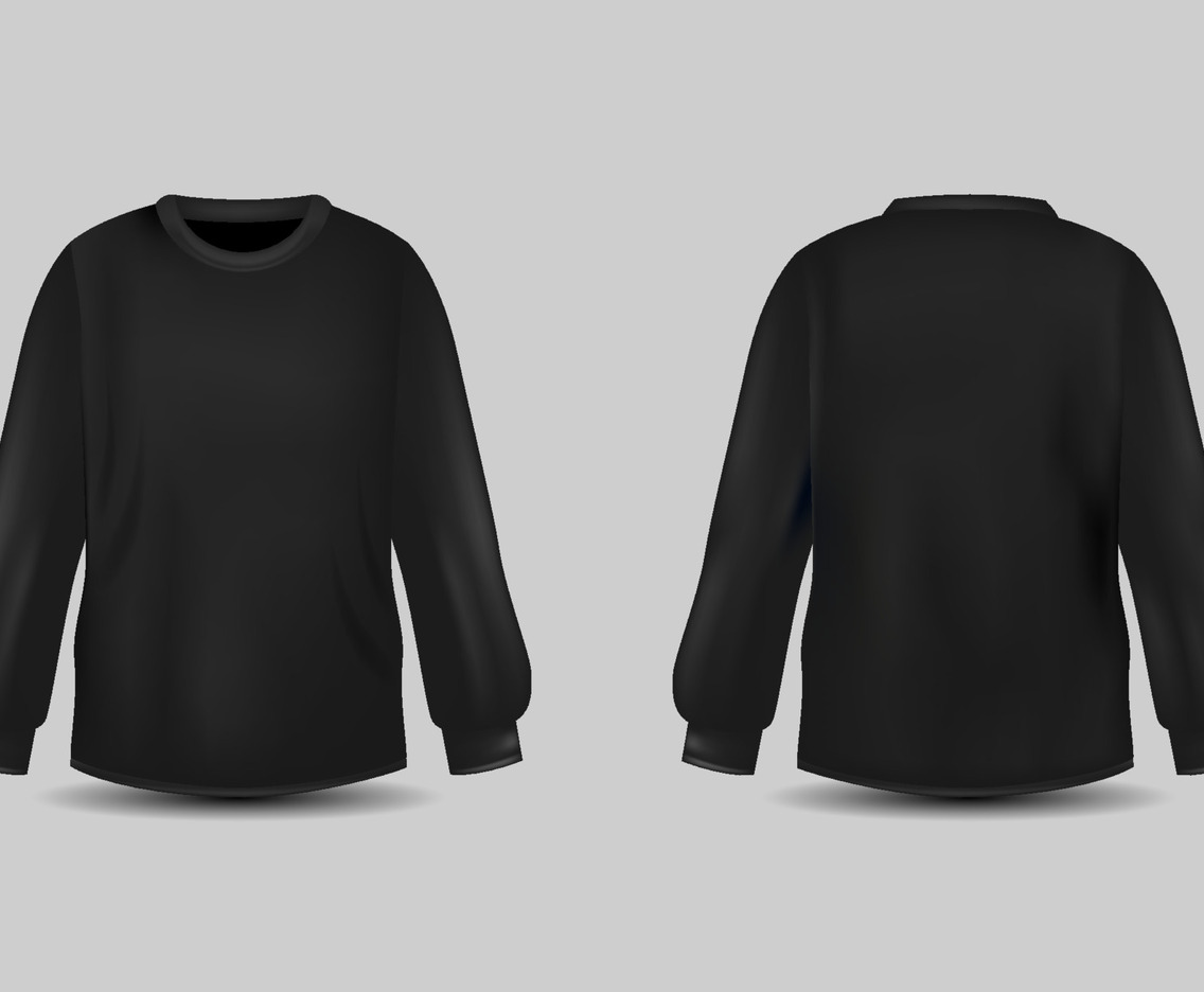 3D Long T-Shirt Black Mock Up