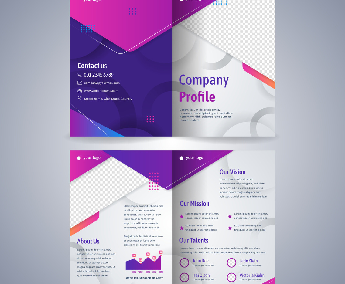 Modern Purple Company Profile Template