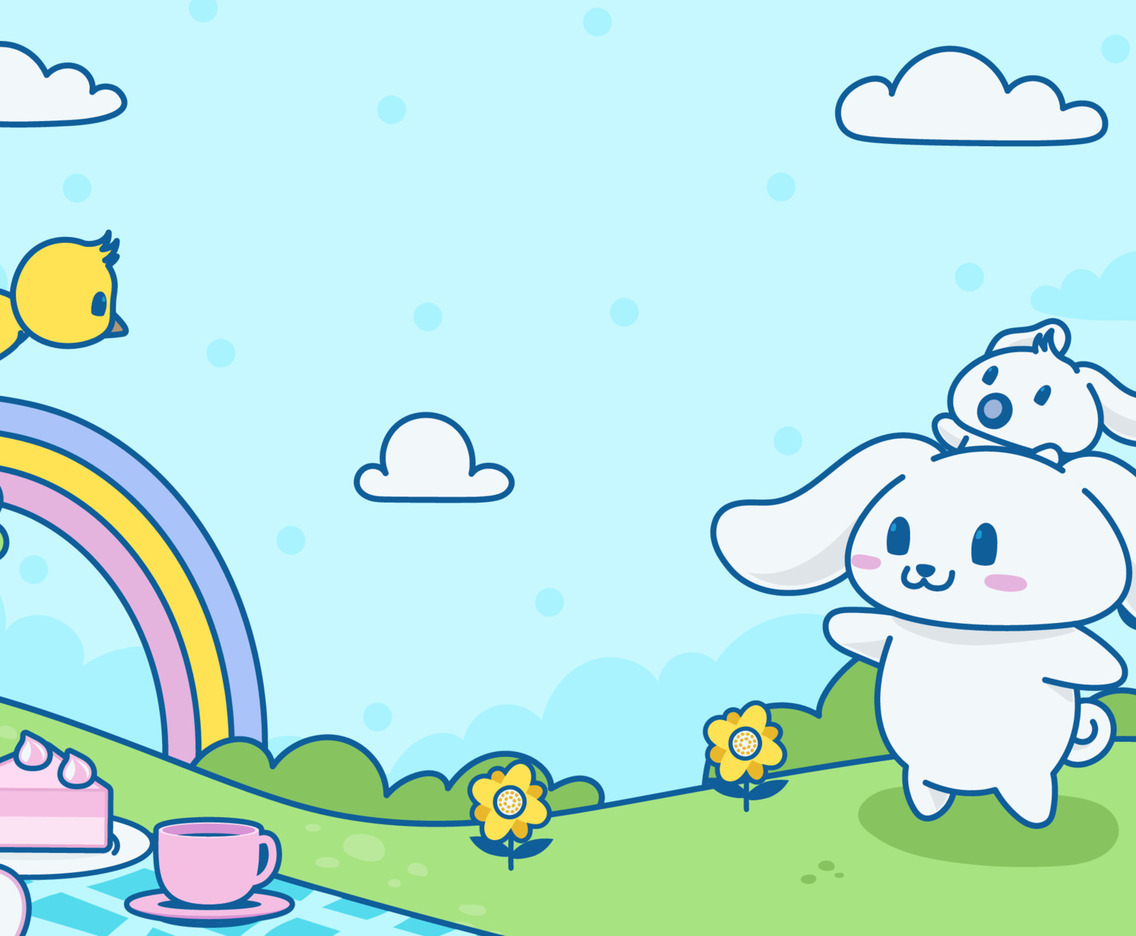 Background of Chubby White Dog and Friend