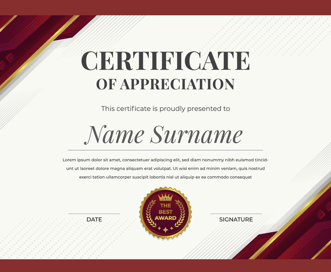 Modern Professional Or Education Certificate Concept