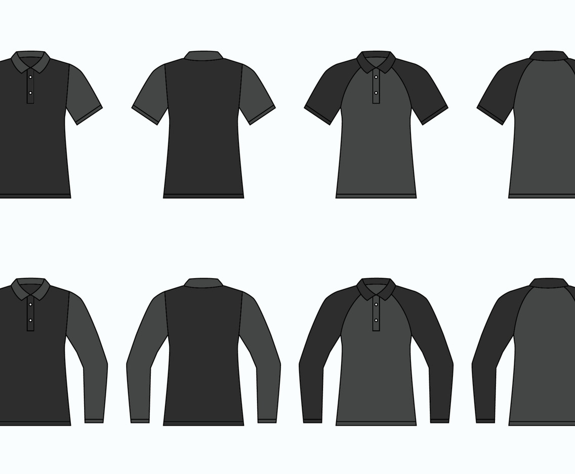 Man Outline Polo Black T-shirt