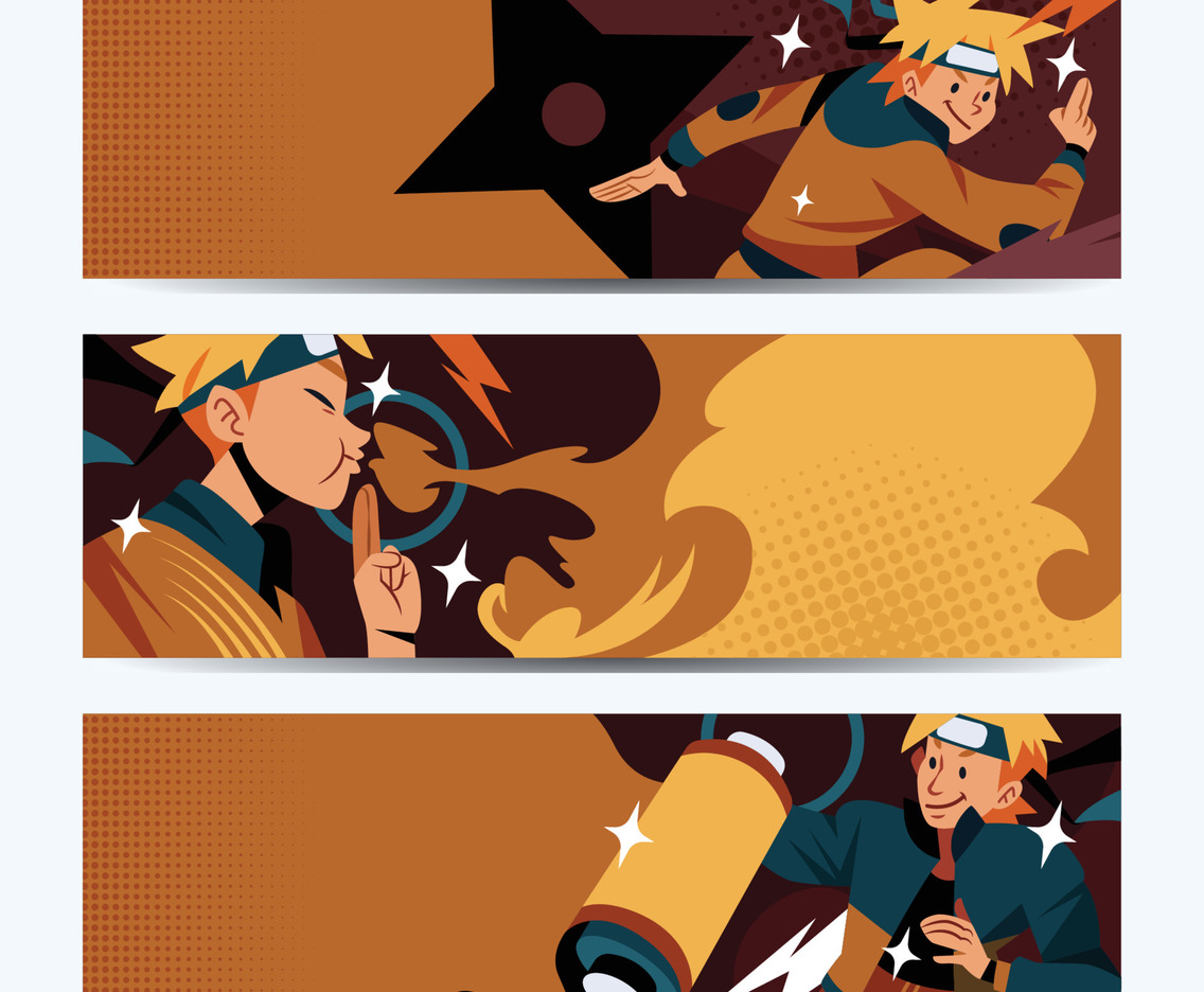 A Yellow Haired Ninja Boy Banner Design
