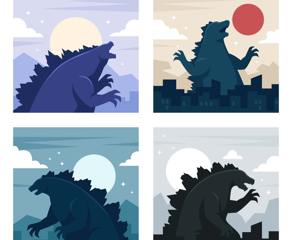 Giant Lizard Monster Social Media Post Template