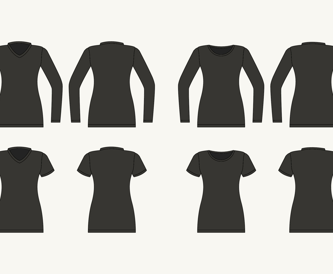 Women Outline T-Shirt Black