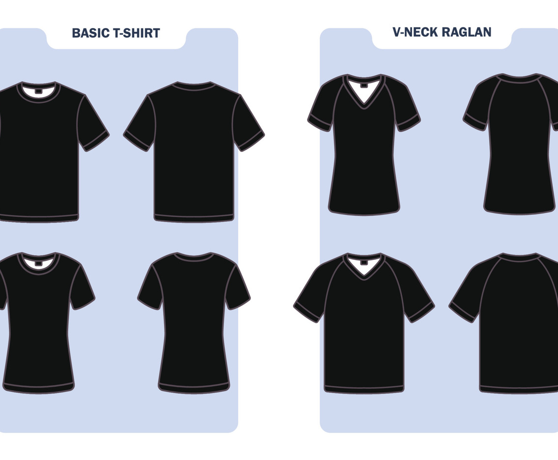 Outline White T Shirt Mockup In Various Neck
