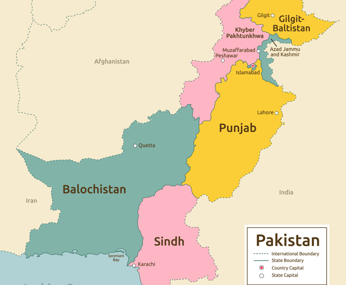 Detailed Country Map of Pakistan