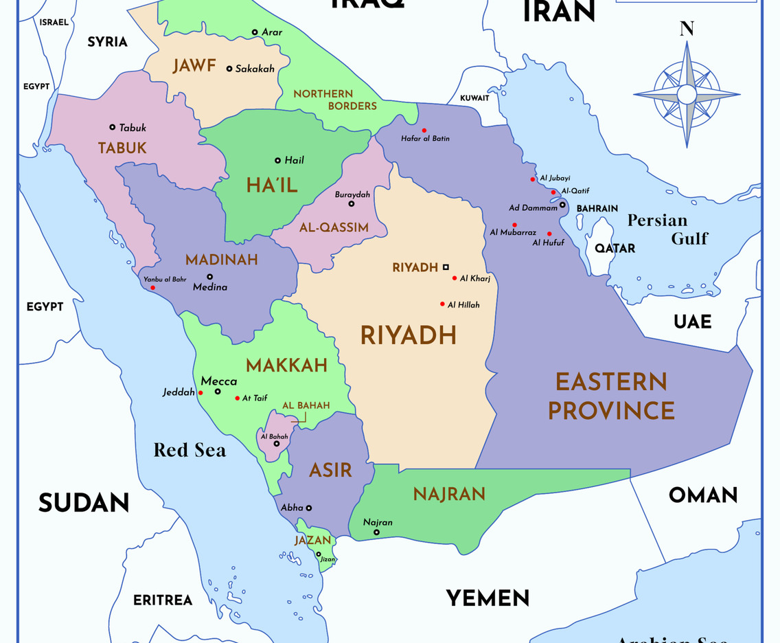 Saudi Arabia Country Map