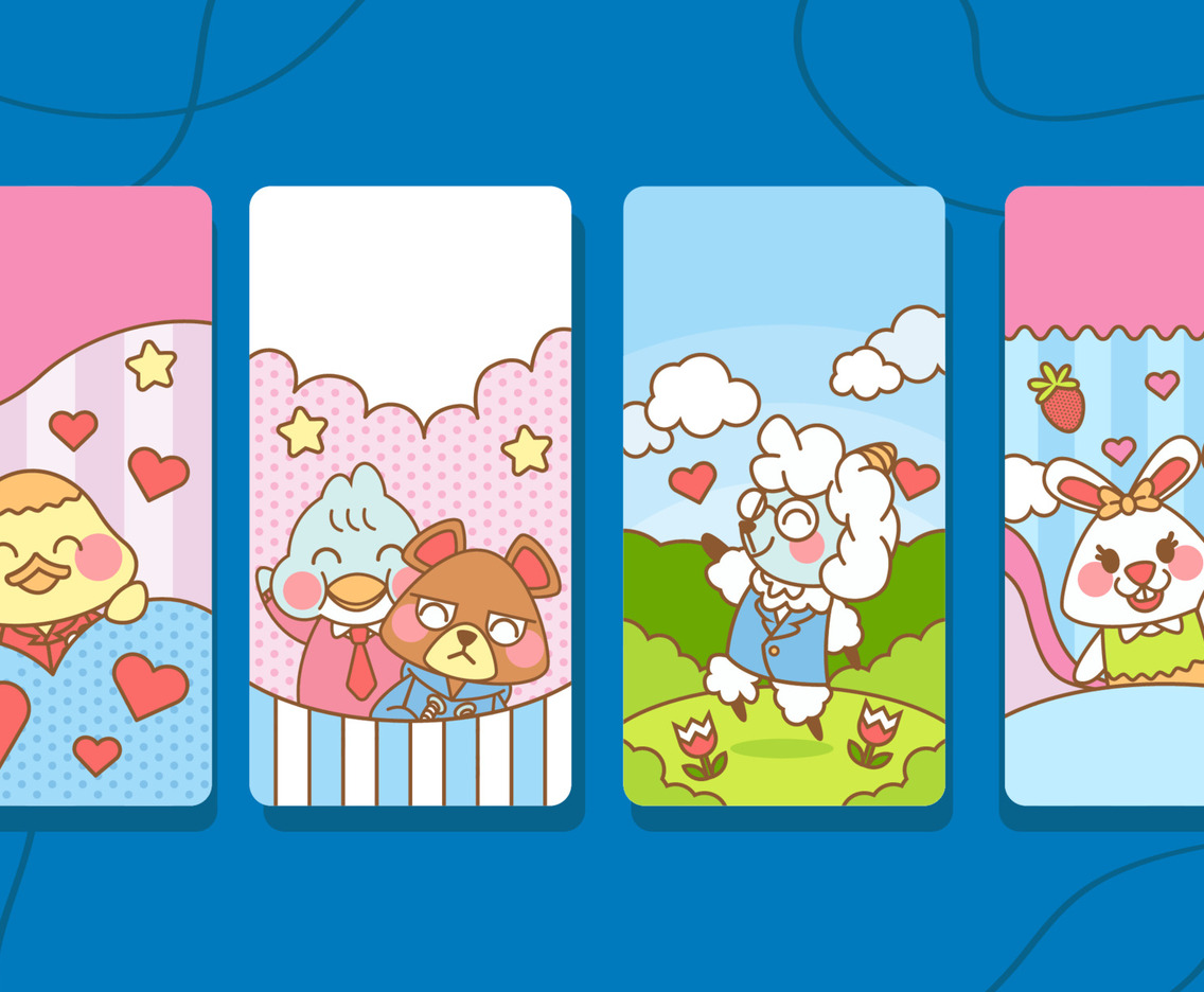 Cute Animal Characters Banner