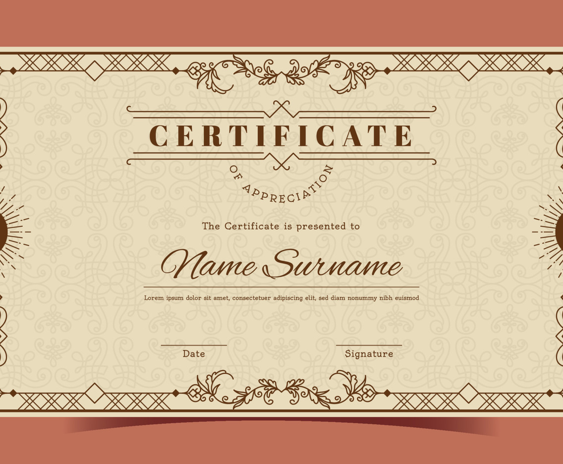 Vintage Certificate of Appreciation