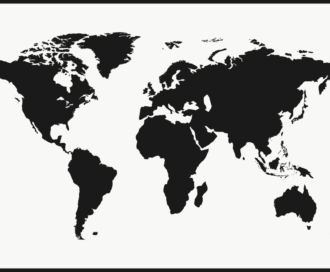 World Map Black and White